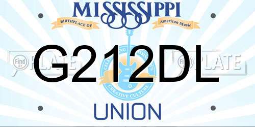 G212DL Mississippi License Plate