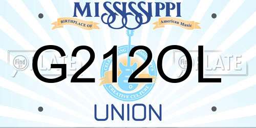 G212OL Mississippi License Plate