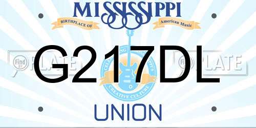 G217DL Mississippi License Plate