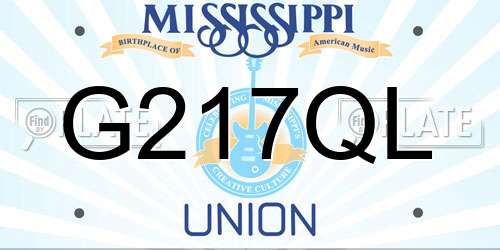 G217QL Mississippi License Plate