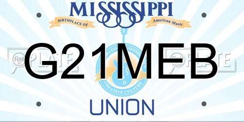 G21MEB Mississippi License Plate