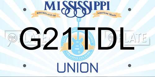 G21TDL Mississippi License Plate