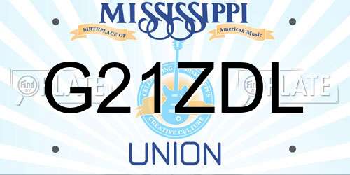 G21ZDL Mississippi License Plate