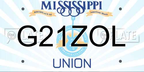 G21ZOL Mississippi License Plate