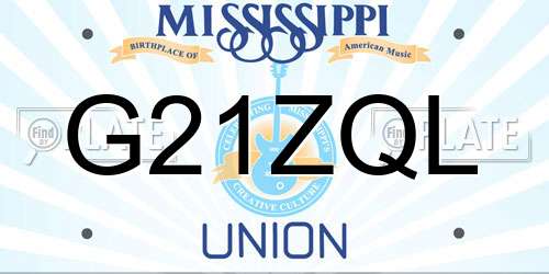 G21ZQL Mississippi License Plate