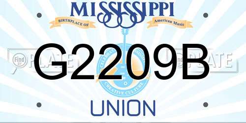 G2209B Mississippi License Plate
