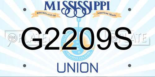 G2209S Mississippi License Plate