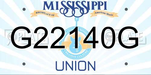 G22140G Mississippi License Plate