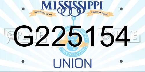 G225154 Mississippi License Plate