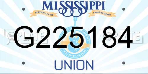 G225184 Mississippi License Plate