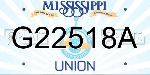 G22518A Mississippi License Plate