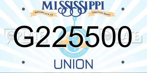 G225500 Mississippi License Plate