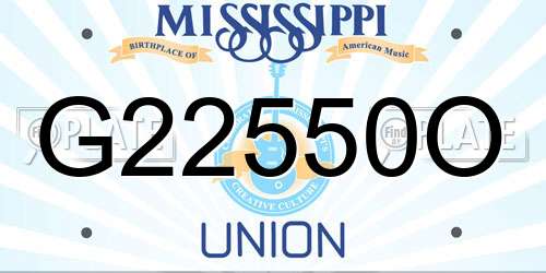 G22550O Mississippi License Plate