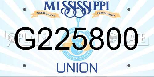 G225800 Mississippi License Plate