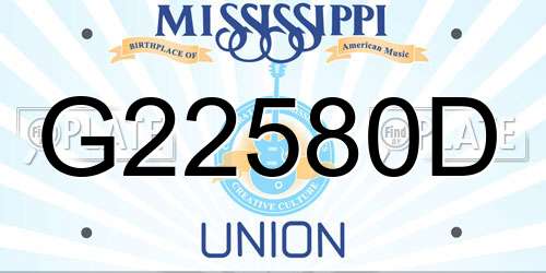 G22580D Mississippi License Plate