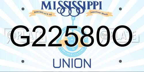G22580O Mississippi License Plate