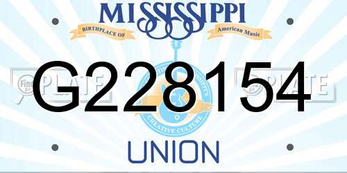 G228154 Mississippi License Plate
