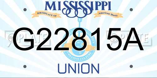 G22815A Mississippi License Plate