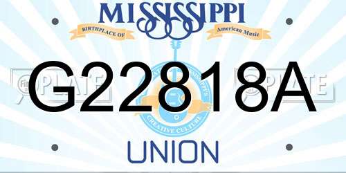 G22818A Mississippi License Plate