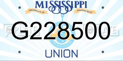 G228500 Mississippi License Plate