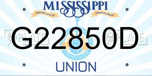 G22850D Mississippi License Plate