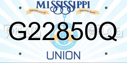 G22850Q Mississippi License Plate
