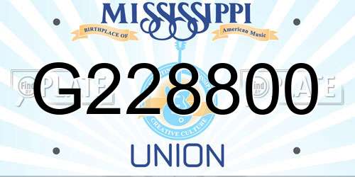 G228800 Mississippi License Plate
