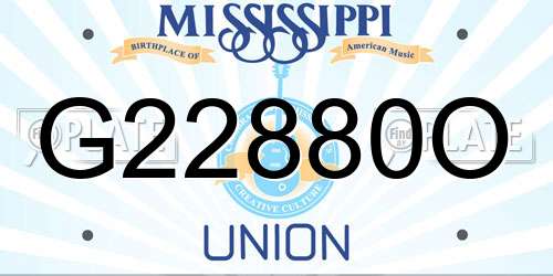 G22880O Mississippi License Plate