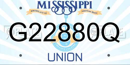 G22880Q Mississippi License Plate