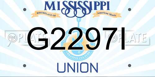 G2297I Mississippi License Plate
