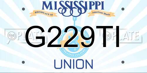 G229TI Mississippi License Plate