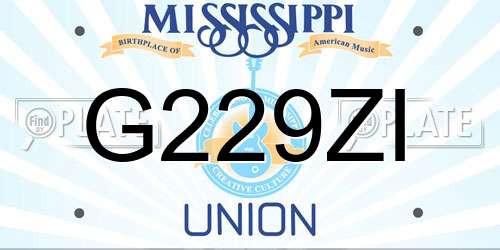 G229ZI Mississippi License Plate