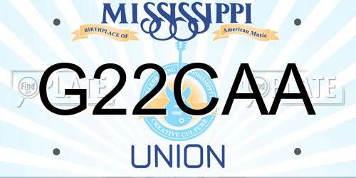 G22CAA Mississippi License Plate