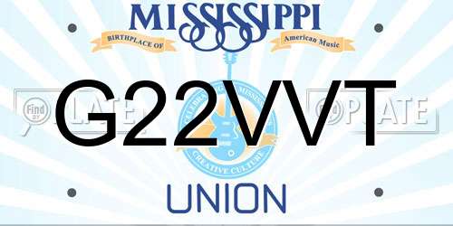 G22VVT Mississippi License Plate