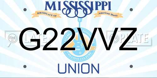 G22VVZ Mississippi License Plate