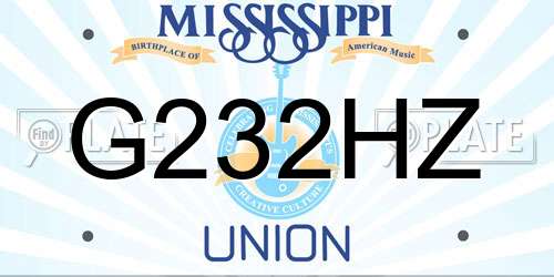 G232HZ Mississippi License Plate