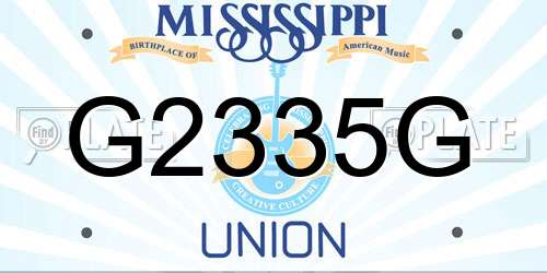 G2335G Mississippi License Plate