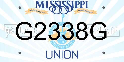 G2338G Mississippi License Plate