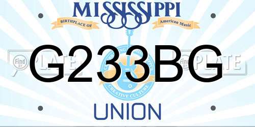 G233BG Mississippi License Plate