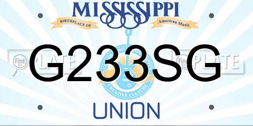 G233SG Mississippi License Plate