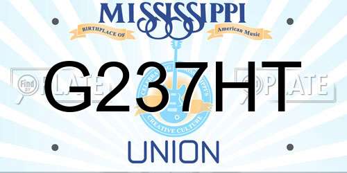 G237HT Mississippi License Plate