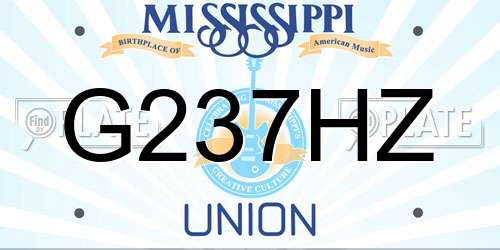 G237HZ Mississippi License Plate
