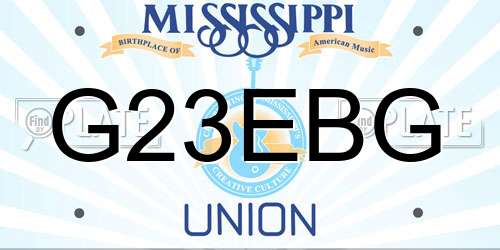 G23EBG Mississippi License Plate