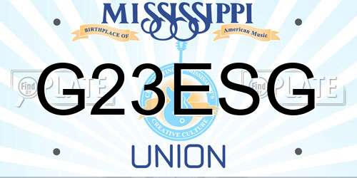 G23ESG Mississippi License Plate