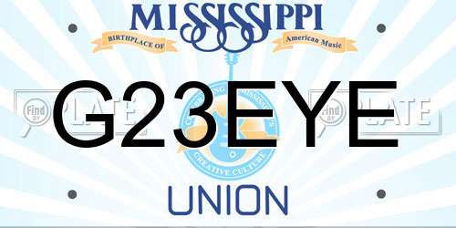G23EYE Mississippi License Plate