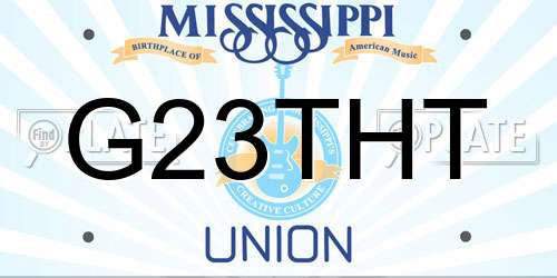G23THT Mississippi License Plate