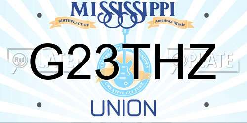 G23THZ Mississippi License Plate