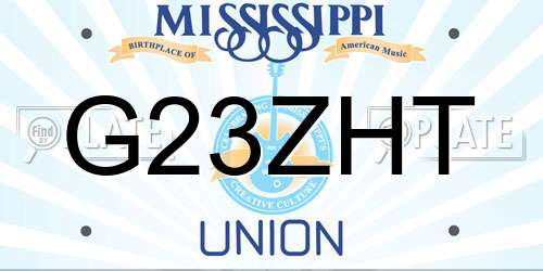 G23ZHT Mississippi License Plate