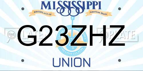 G23ZHZ Mississippi License Plate