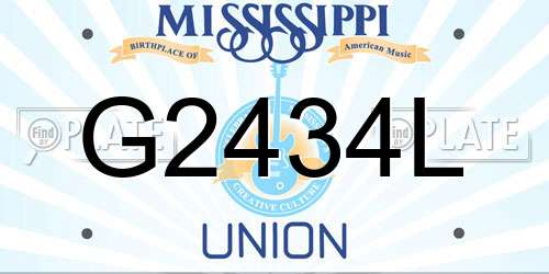 G2434L Mississippi License Plate
